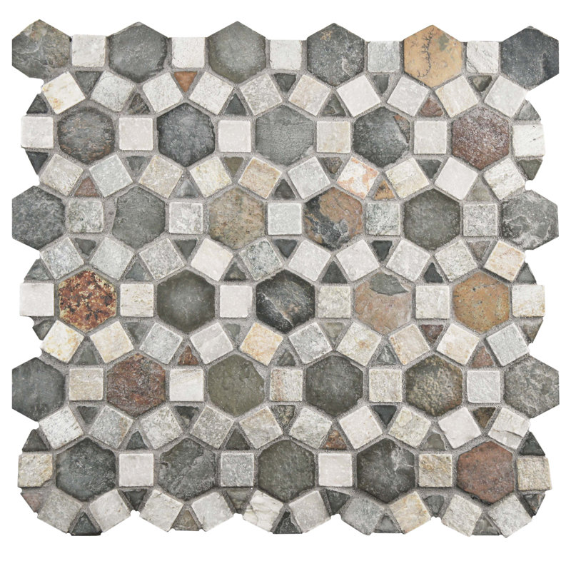 EliteTile Peak Natural Stone Grid Mosaic Wall & Floor Tile & Reviews
